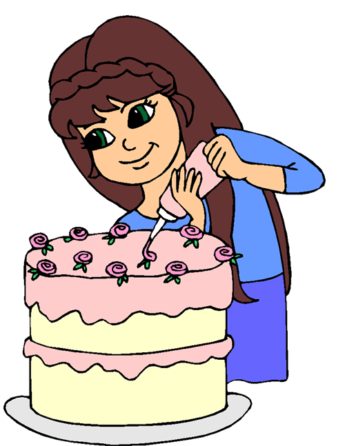 Female clipart baking.  collection of cake