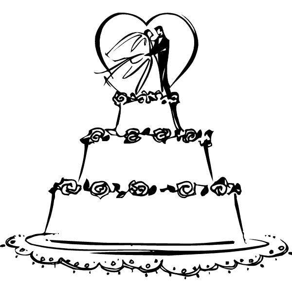engagement clipart wedding cake