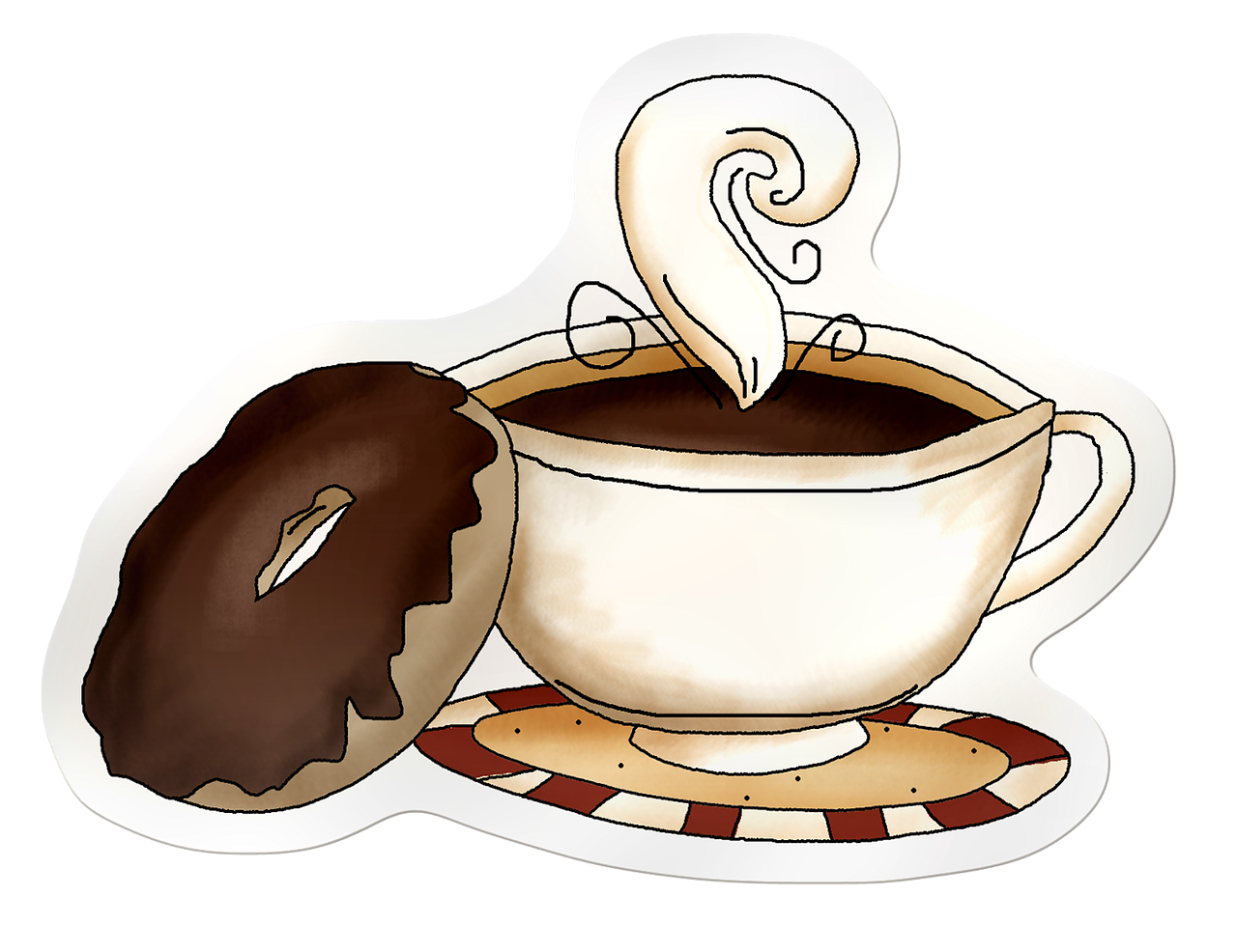 Coffee head of coffe. Clipart cup illustration