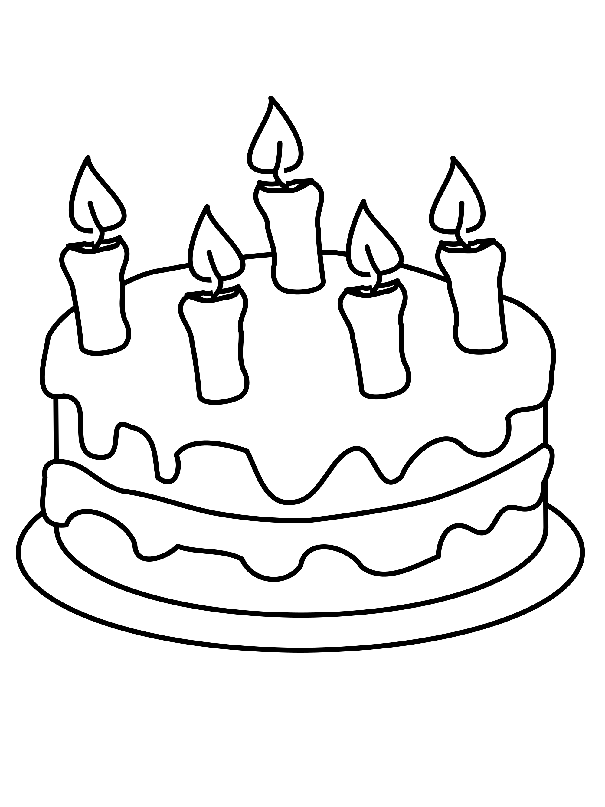 coloring clipart birthday cake