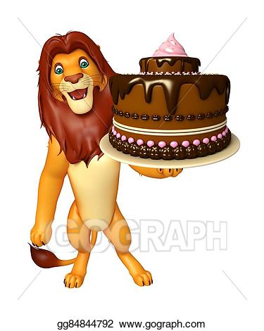 lion clipart cake