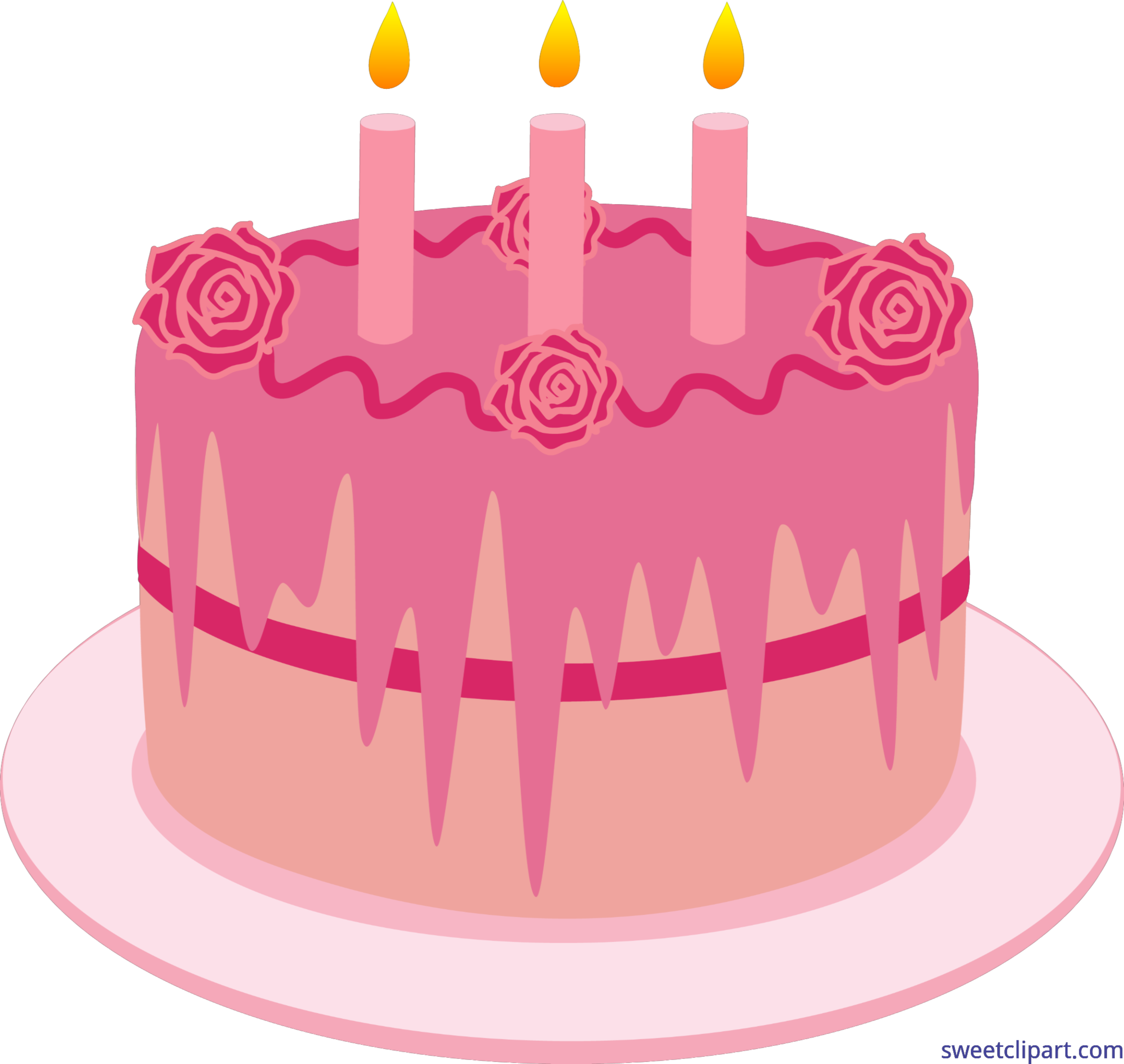 Birthday cake candles strawberry. Desserts clipart baked sweet