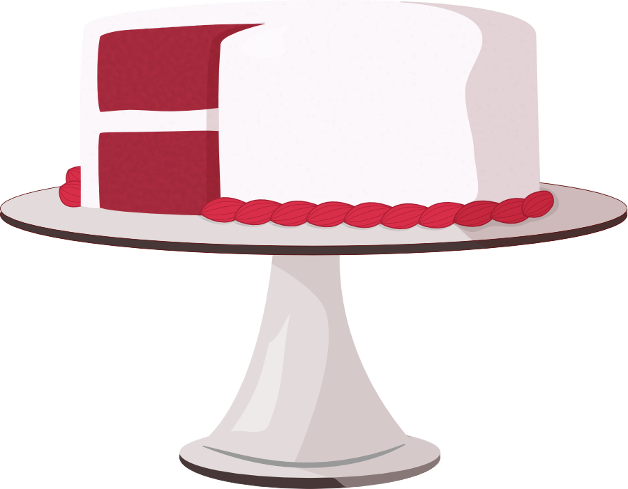 red clipart cake