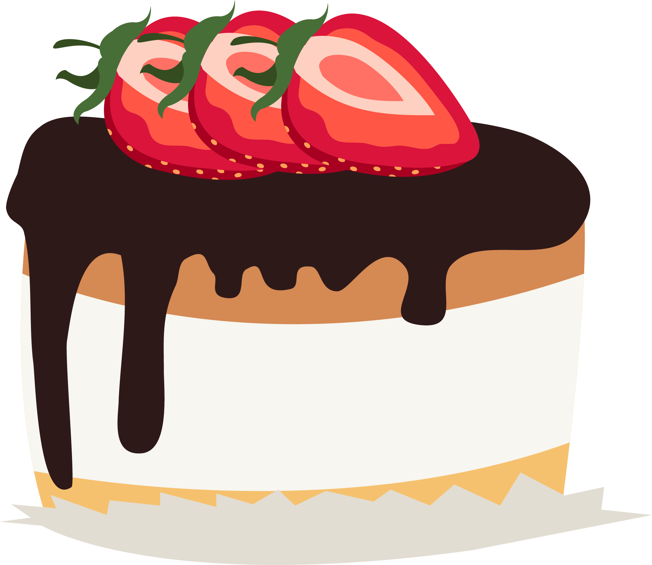 Chocolate strawberry cream birthday. Desserts clipart cake biscuit