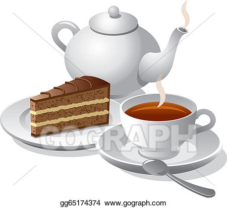 clipart cake tea