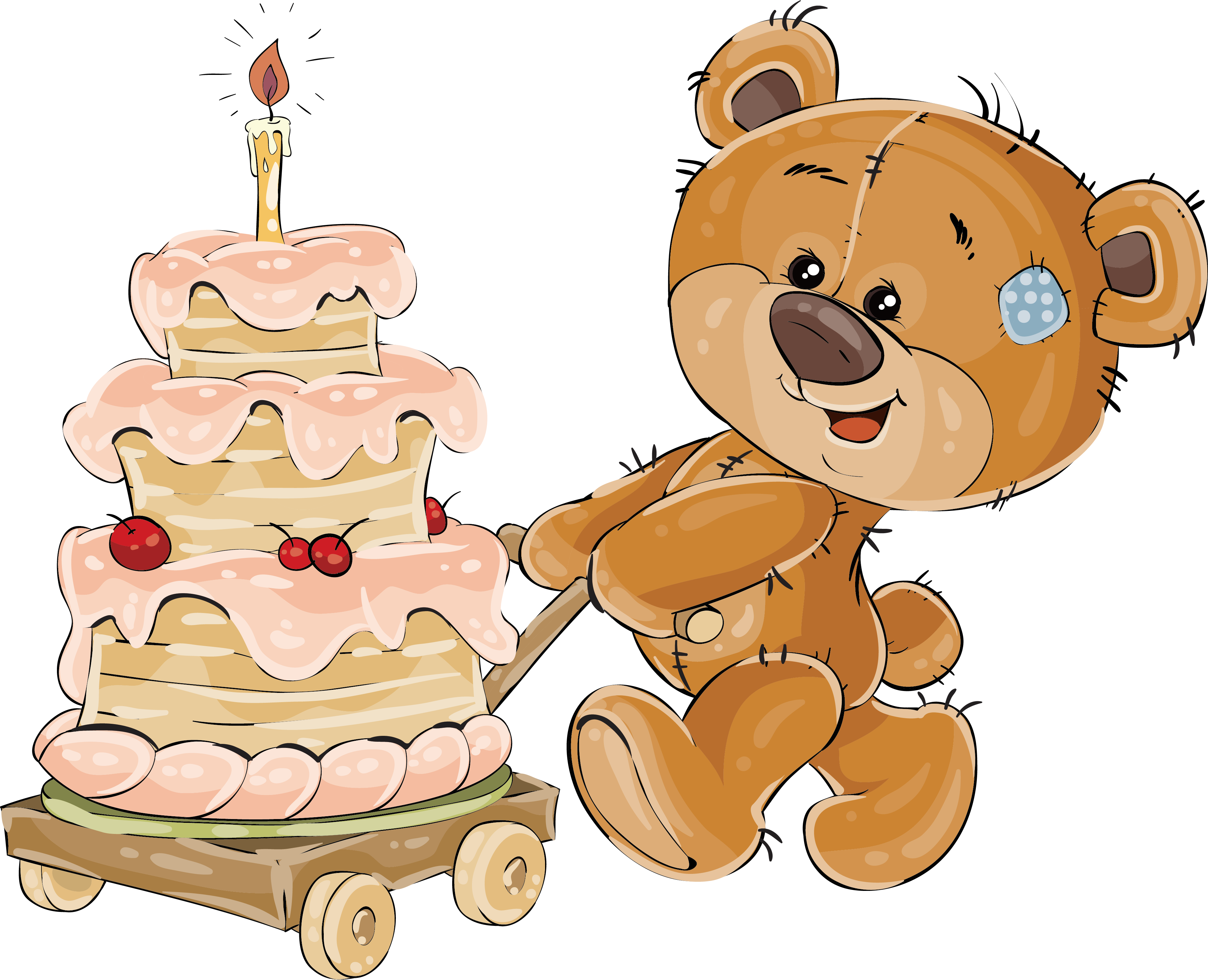 clipart cake teddy bear