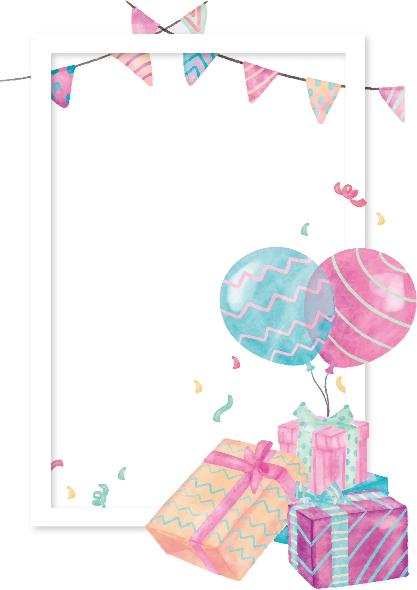 Clipart cake watercolor. Balloon gift clip art