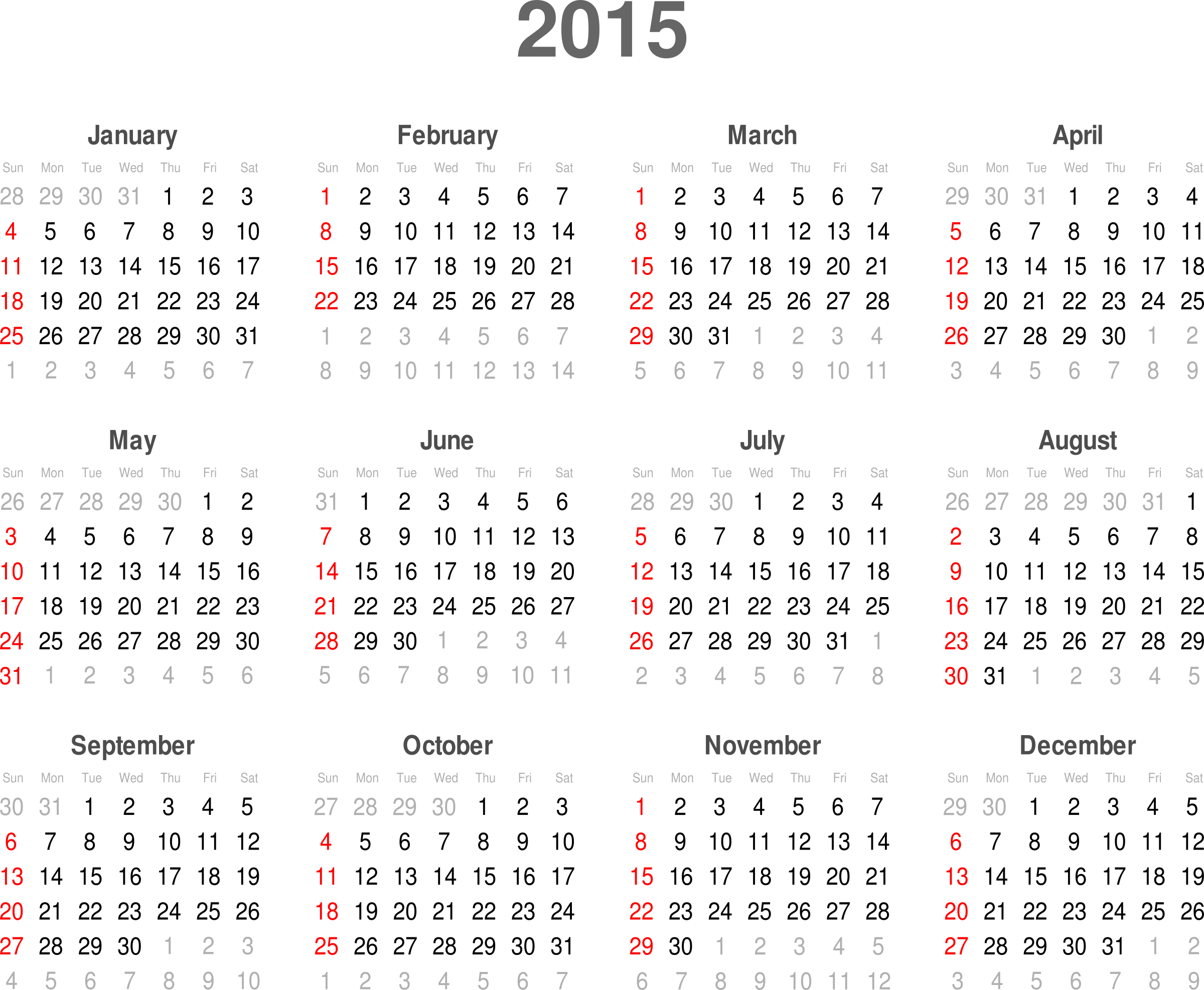 schedule clipart calendar 2015