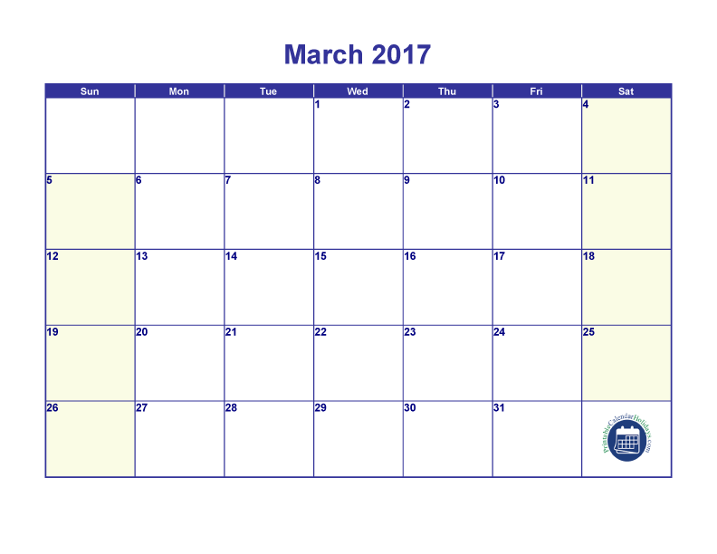 Calendar april 2017