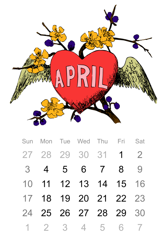 clipart calendar april 28