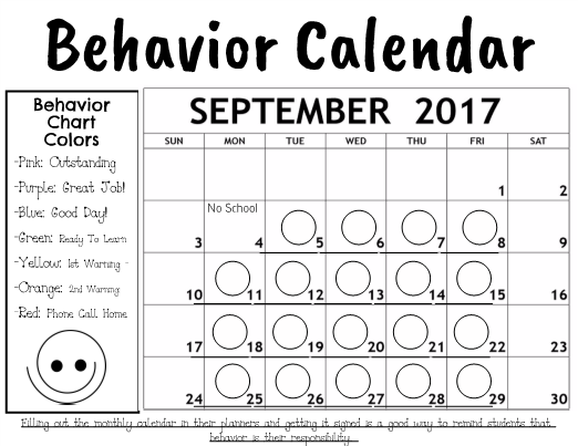 clipart calendar behavior