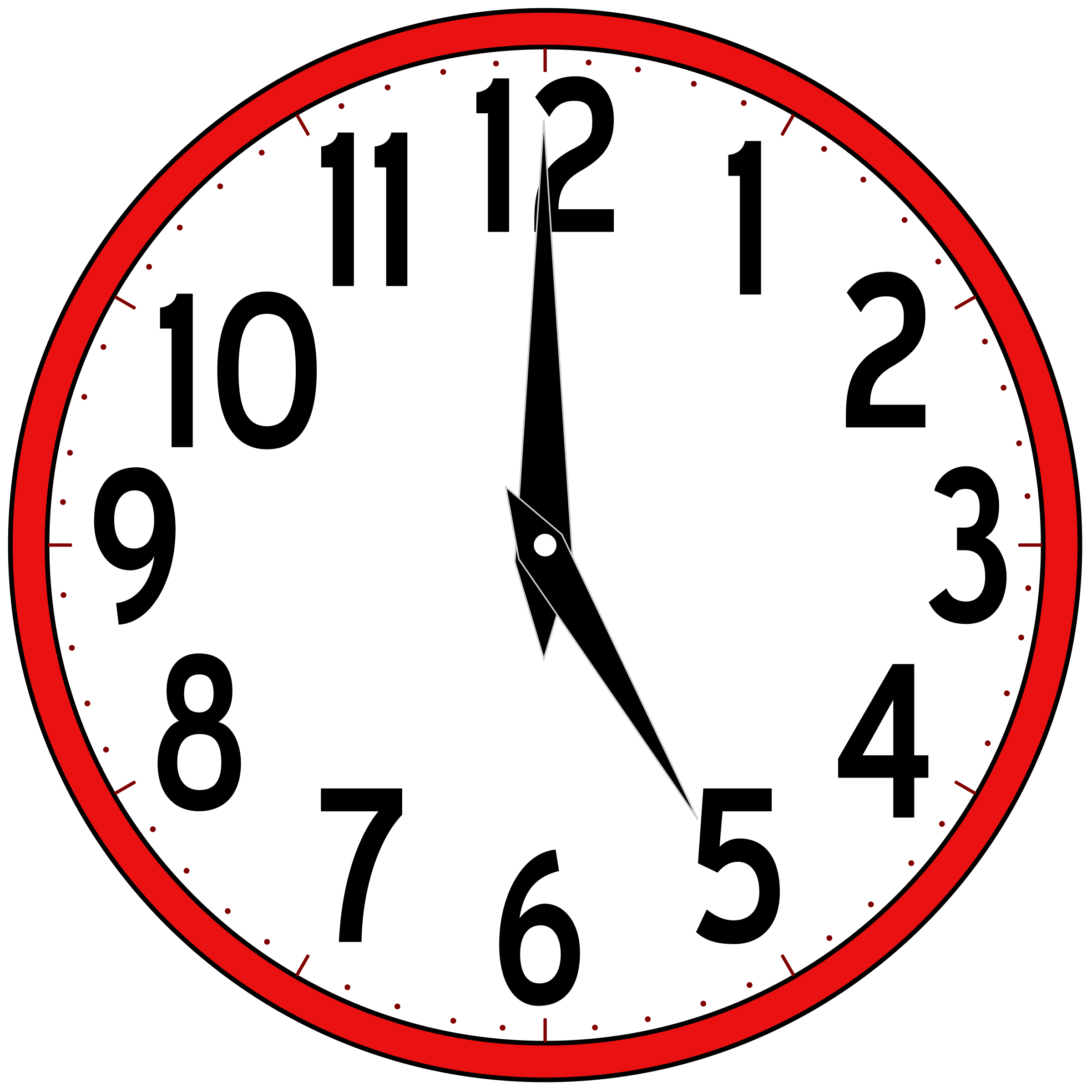 clock clipart number