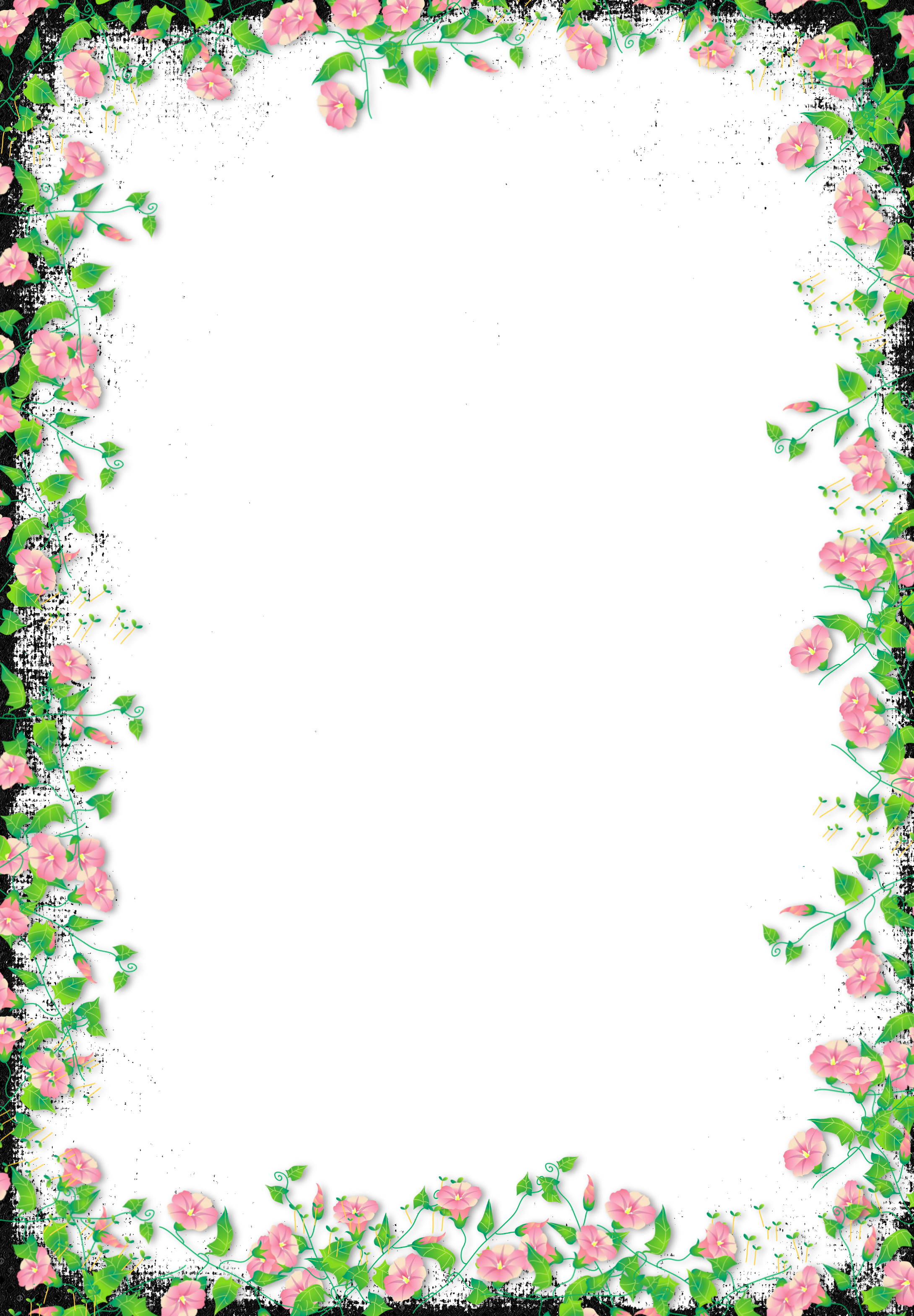 Handprint clipart frame. Black transparent flower floral