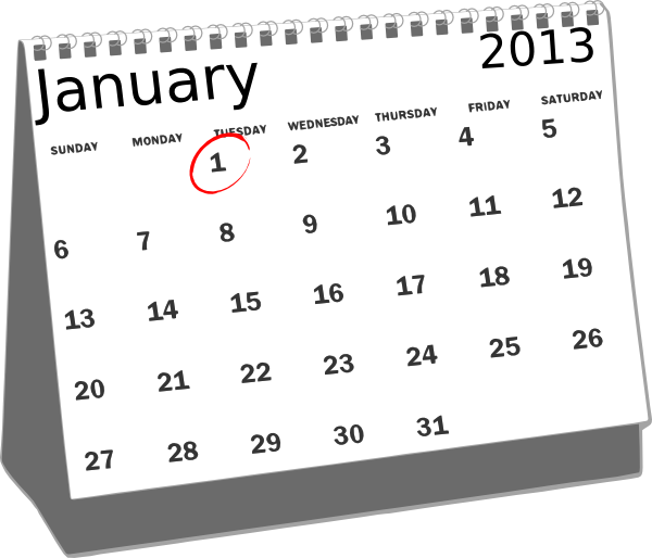 january clipart calendar