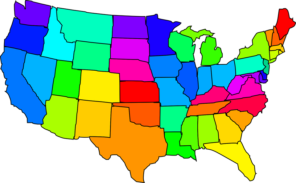 Multi state employment law. United states clipart region us