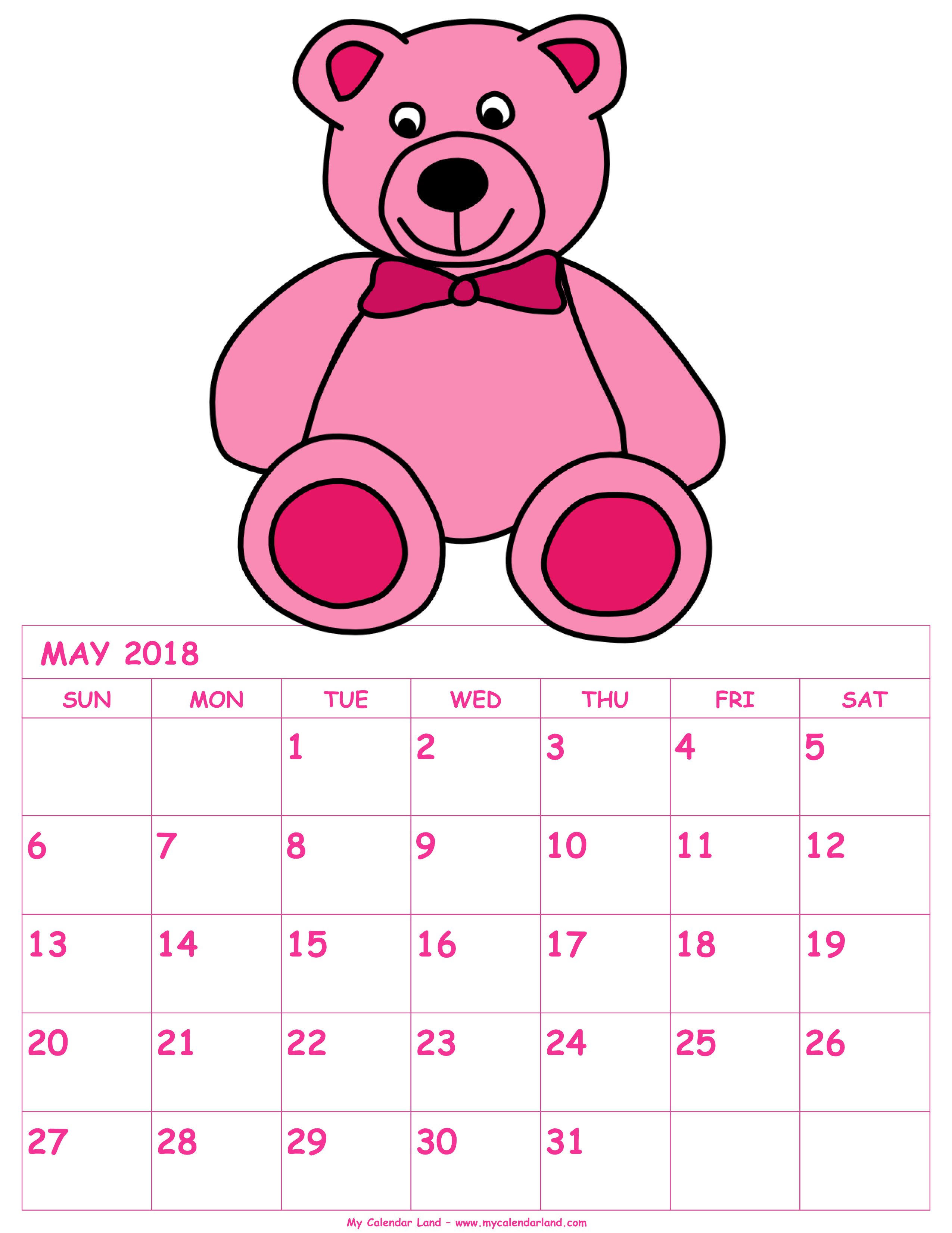 may clipart calendar page