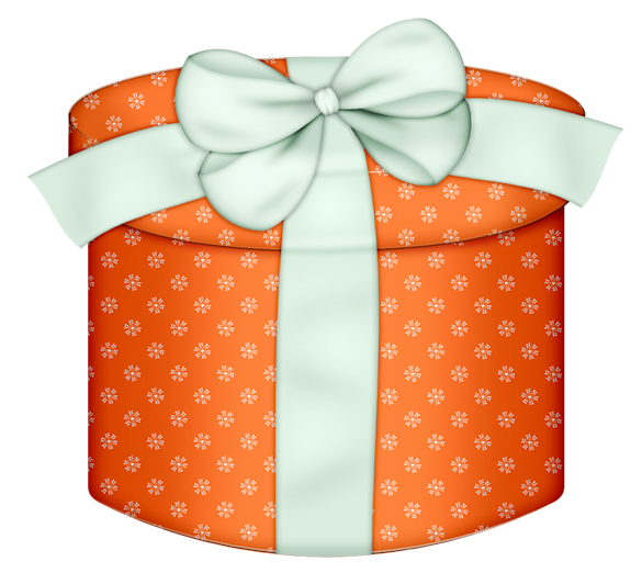 Orange round box with. Gift clipart special gift