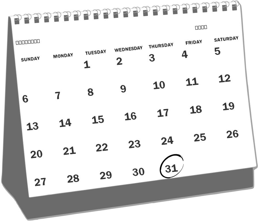 Calendar transparent