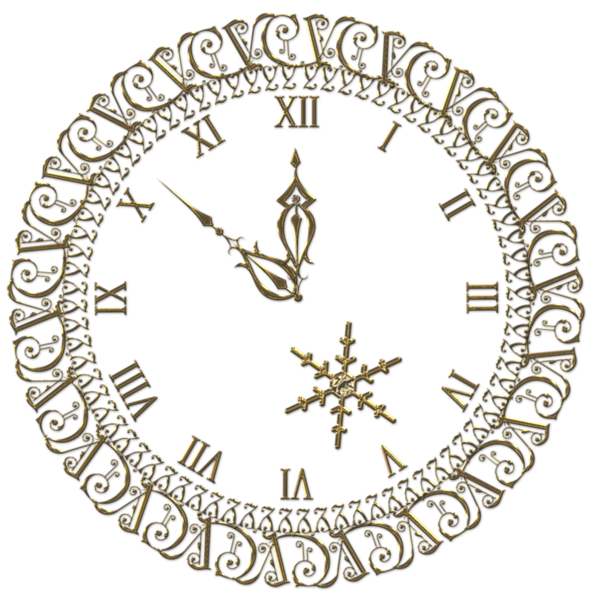 New year png ano. Steampunk clipart gold clock