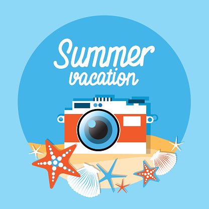 Sea shell vacation premium. Clipart camera summer