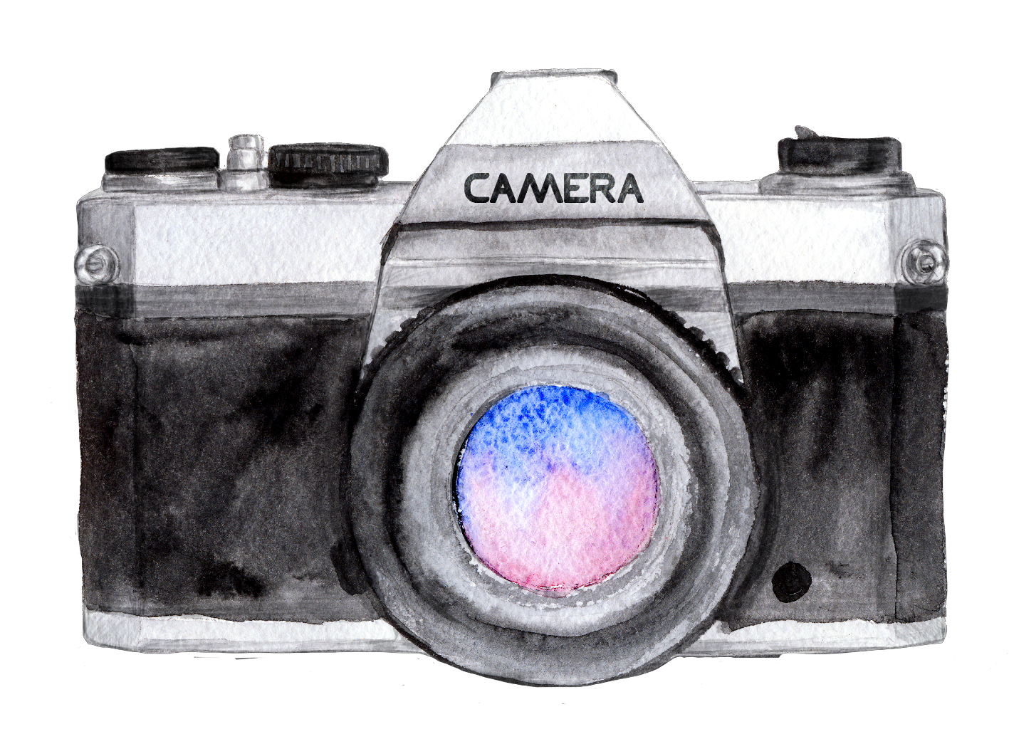 clipart camera watercolor
