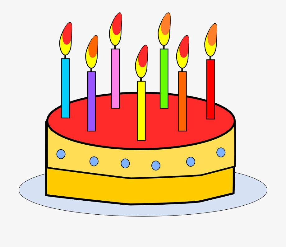 Clipart candle birthday cake. Cartoon with candles 