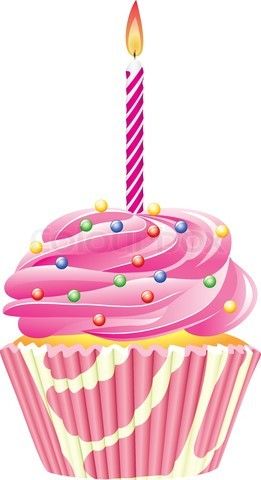 clipart candle birthday cupcake