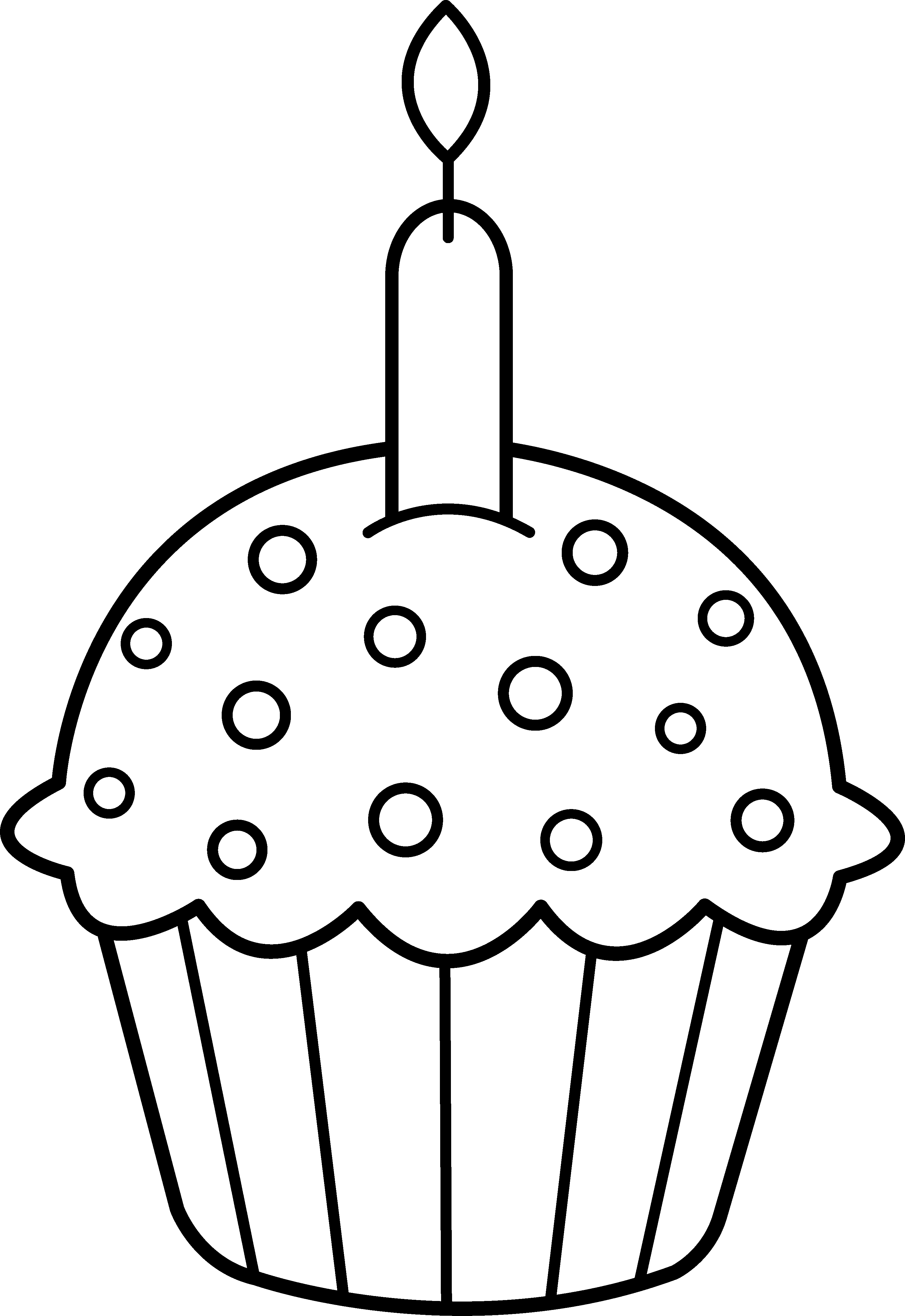 Free clip art gift. White clipart cupcake