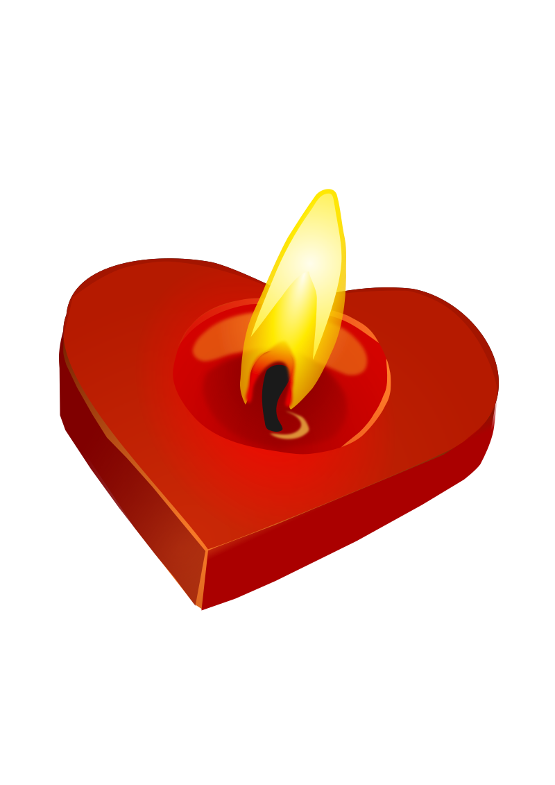 clipart candle heart