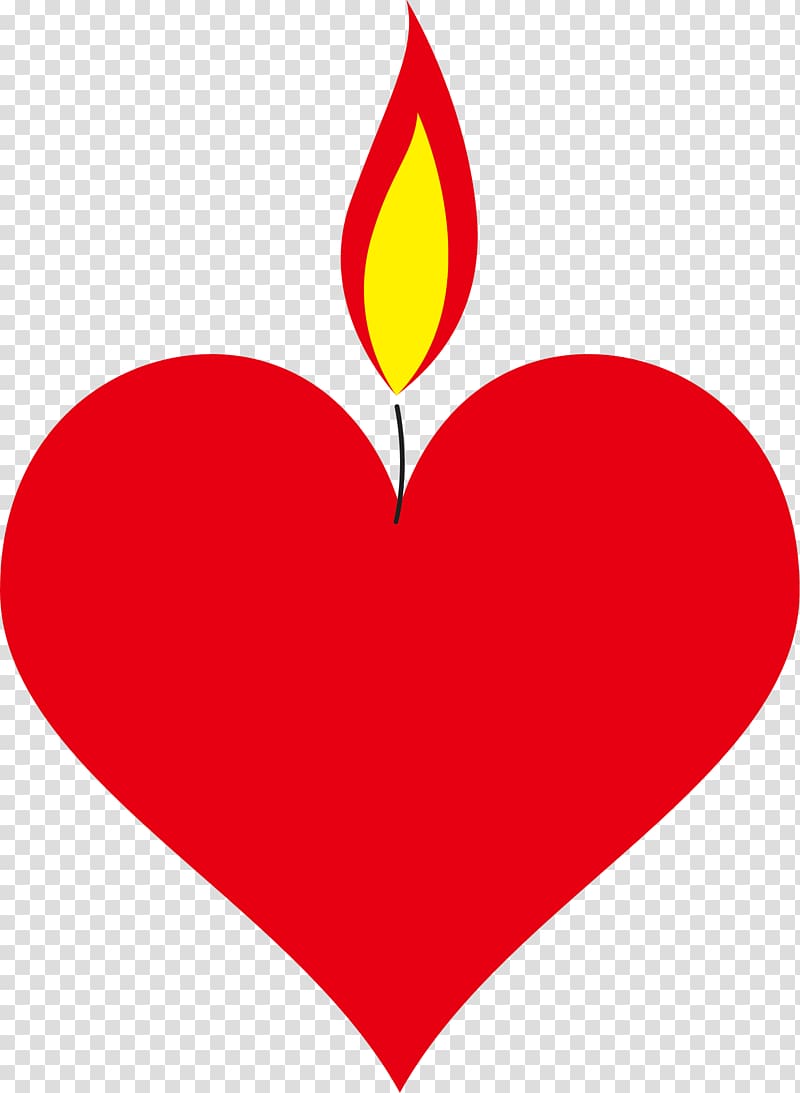 Clipart candle heart. Red combustion flame burning