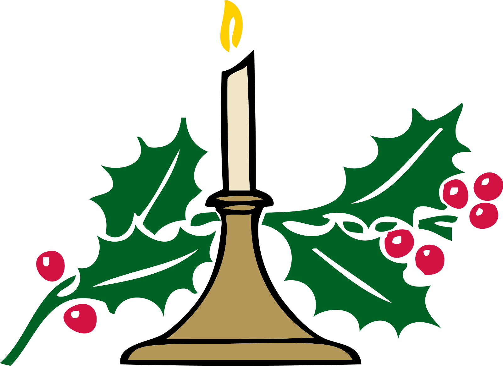 poinsettias clipart candlestick