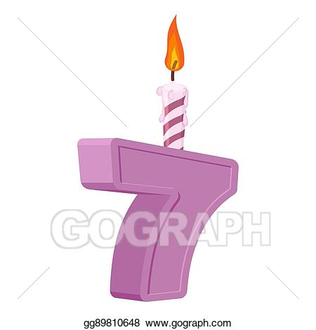 clipart candle seven