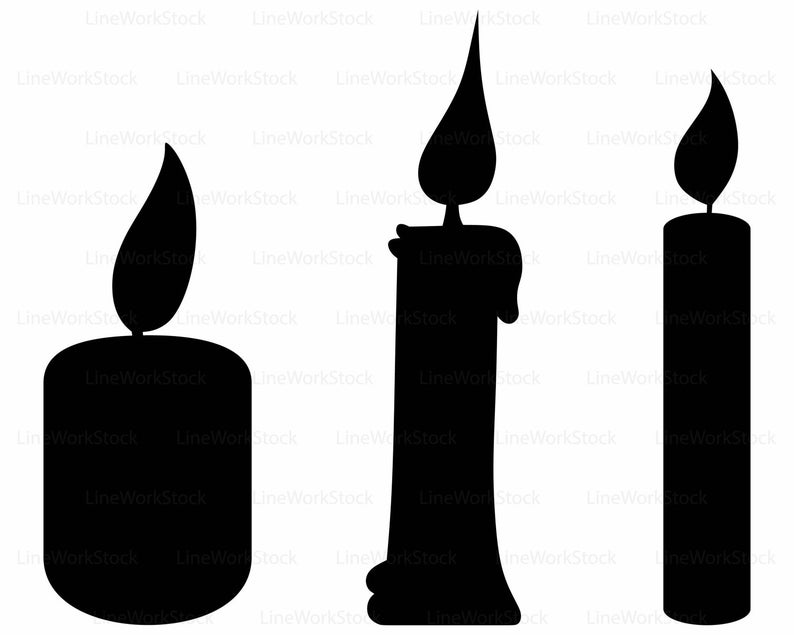 clipart candle silhouette