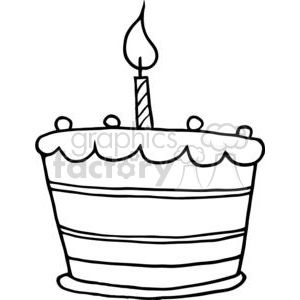 Black and white birthday. Clipart candle single