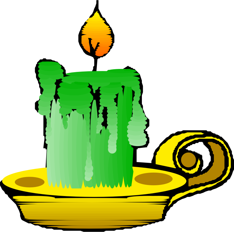 Green medium image png. Clipart candle thick