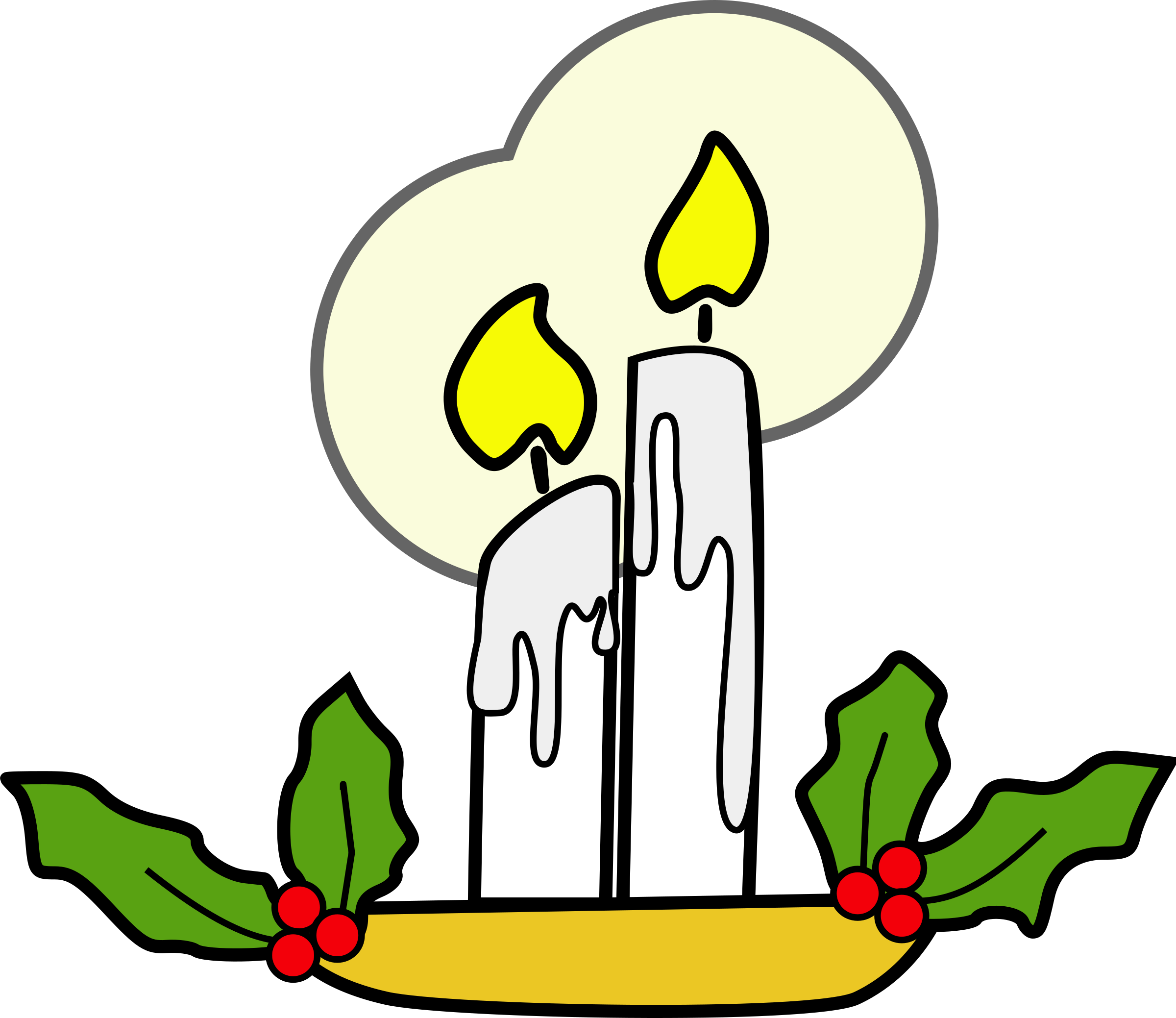 holly clipart candle