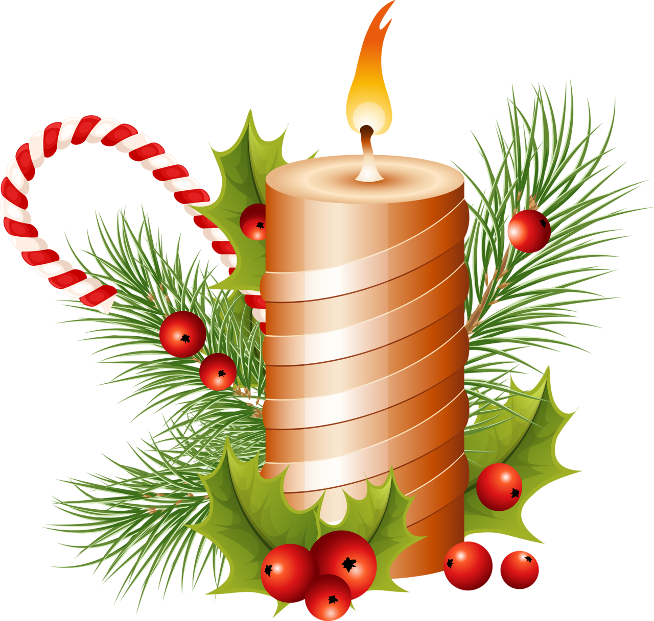 holly clipart candle