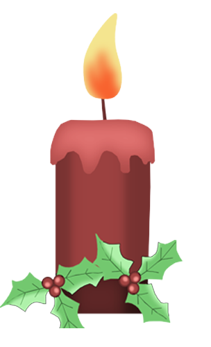 clipart candle winter