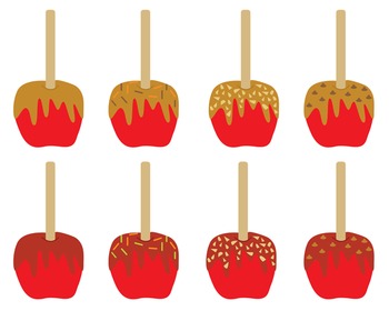Clipart candy caramel candy. And apples set 