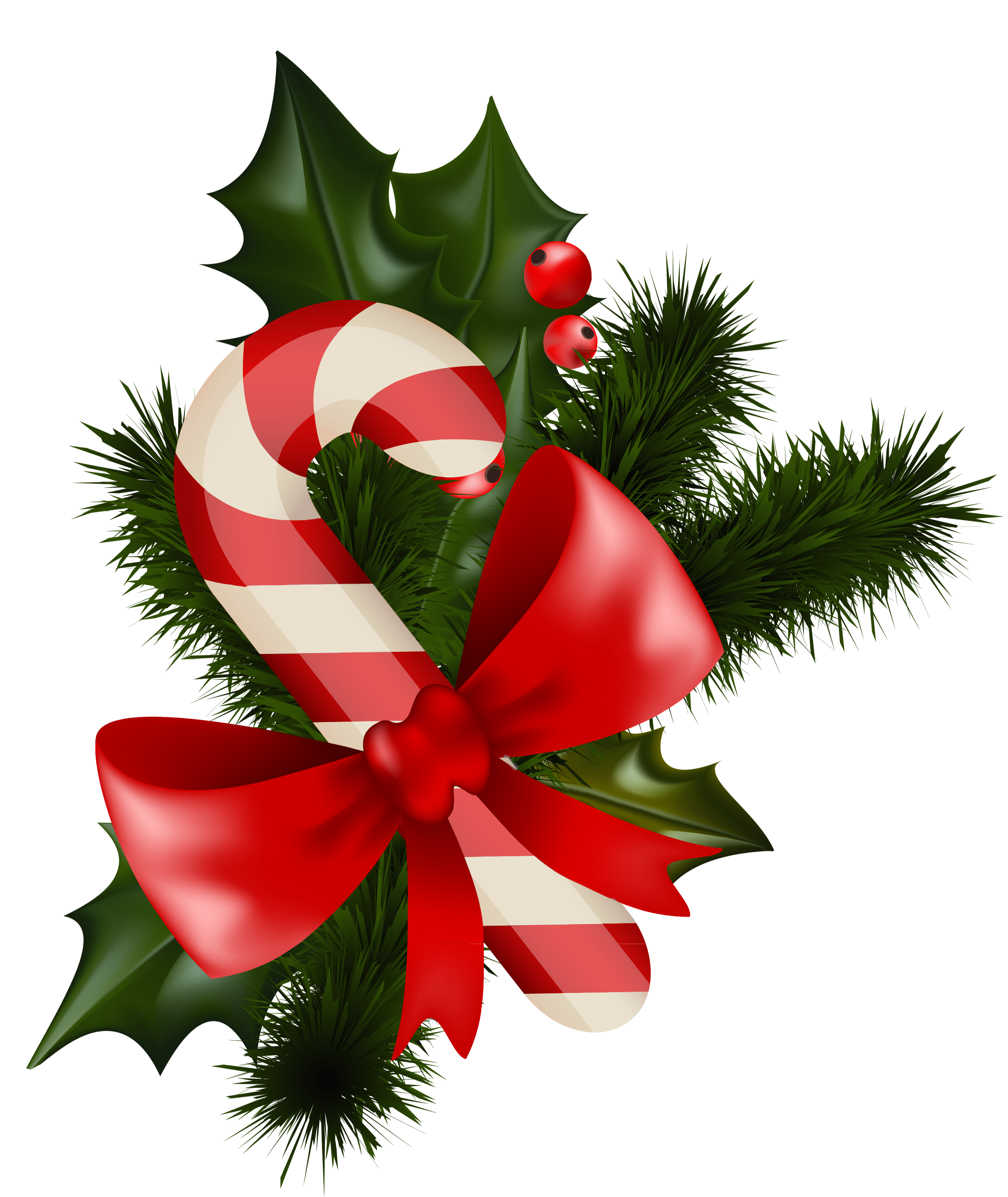 holly clipart candy cane
