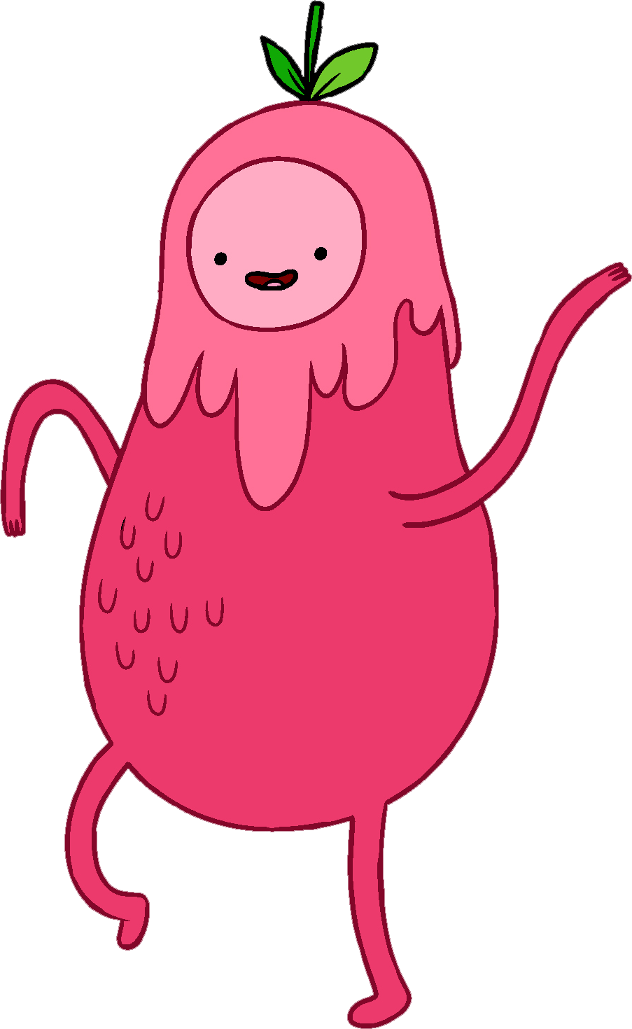 Food pink fruit mascot. Clipart candy person