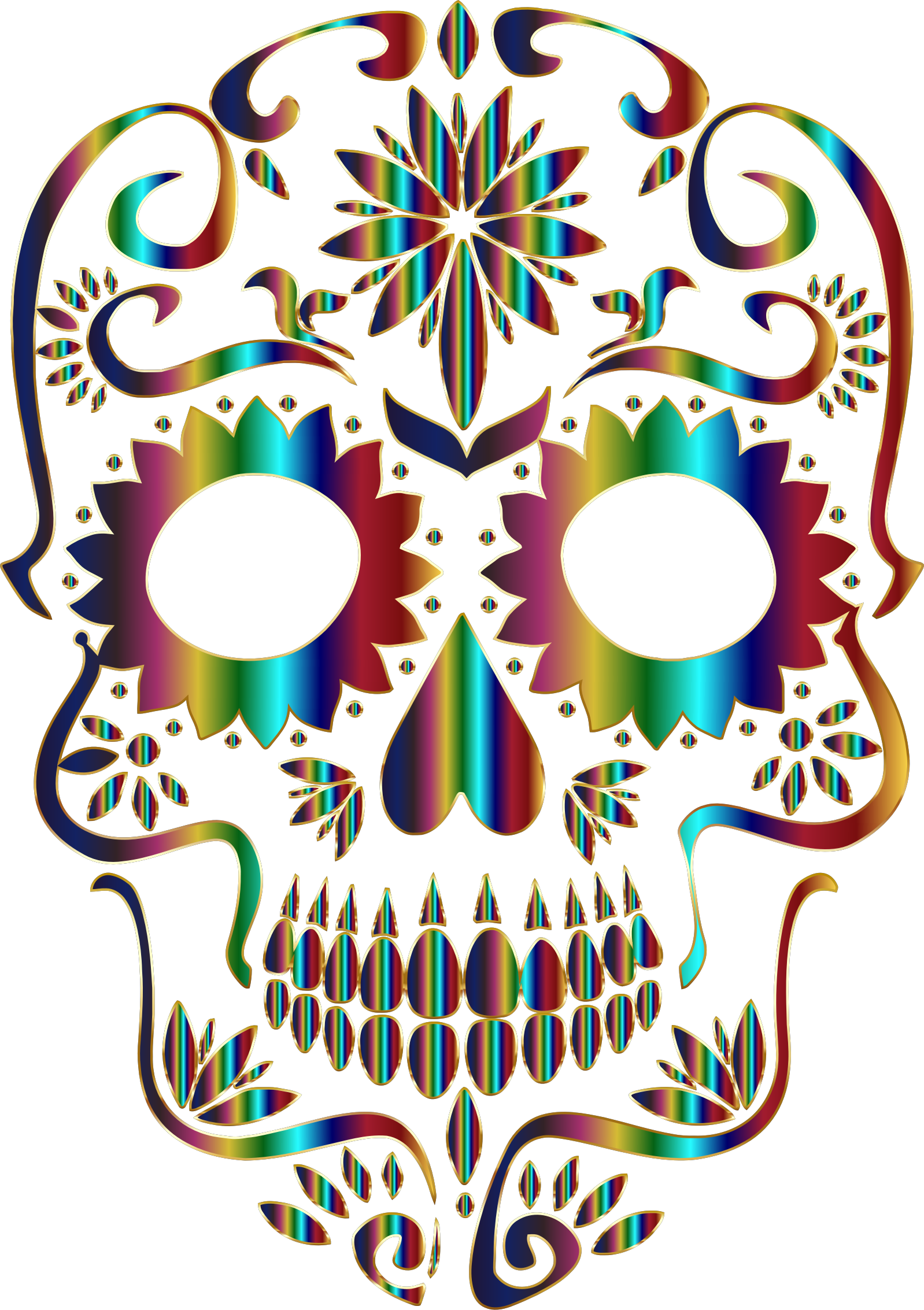 Chromatic sugar silhouette no. Clipart skull colored