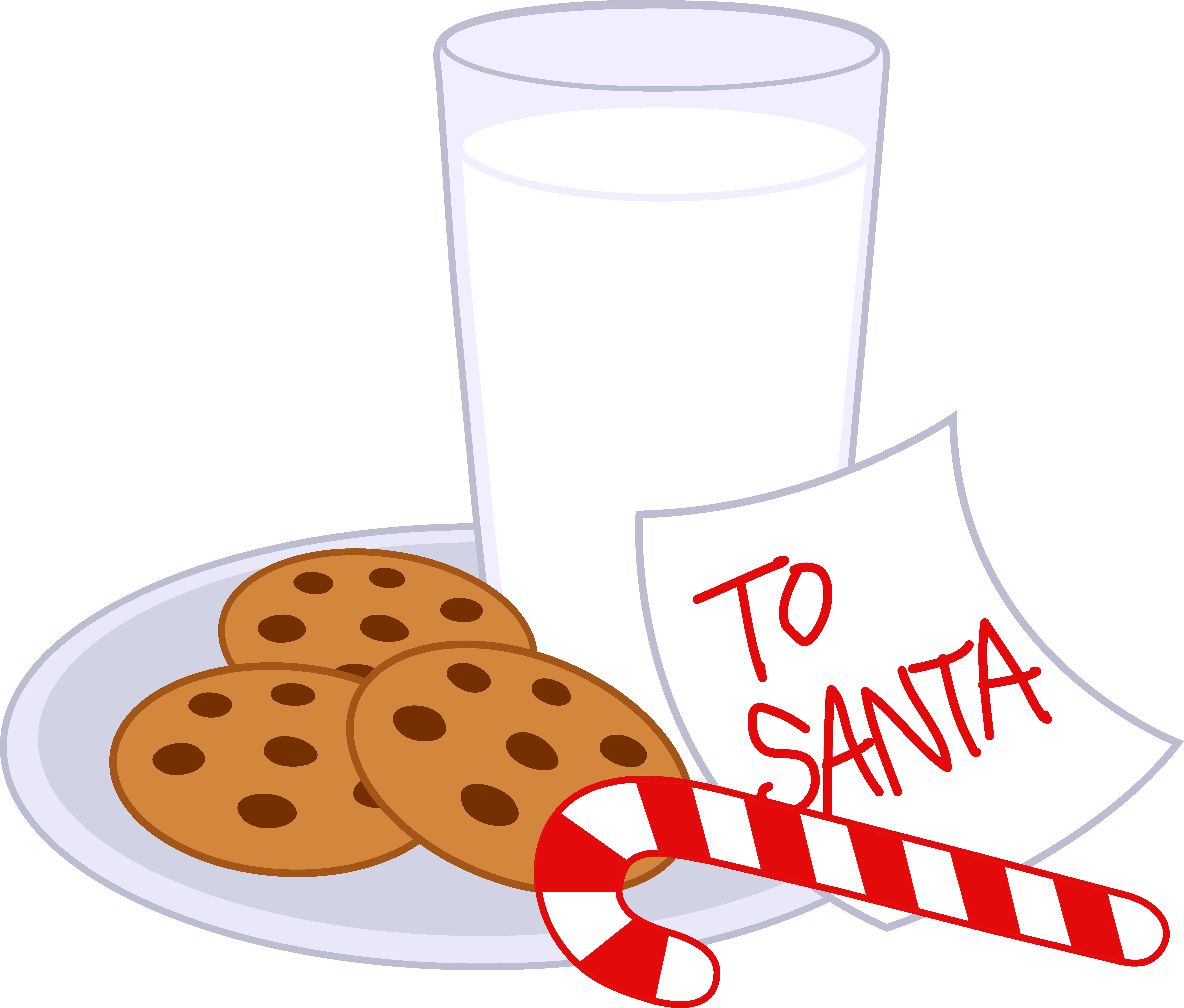 Cookies and for santa. Cookie clipart milk