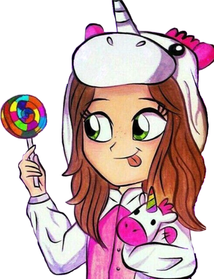 Stiker cute candy romania. Girl clipart unicorn