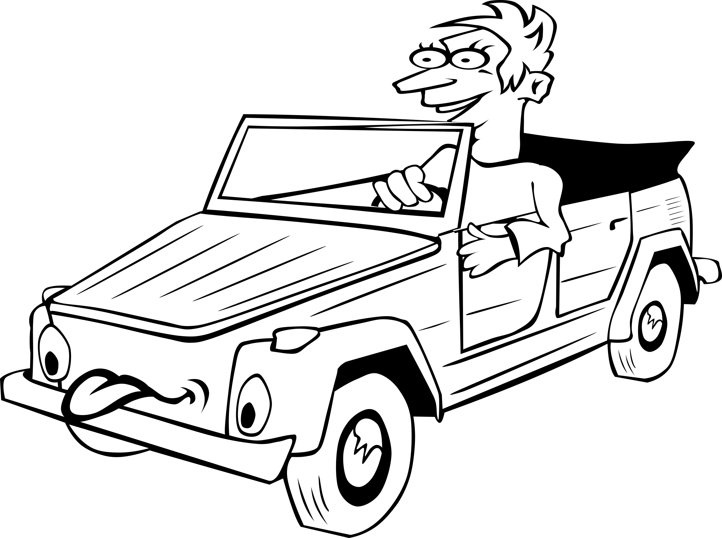 clipart car black and white