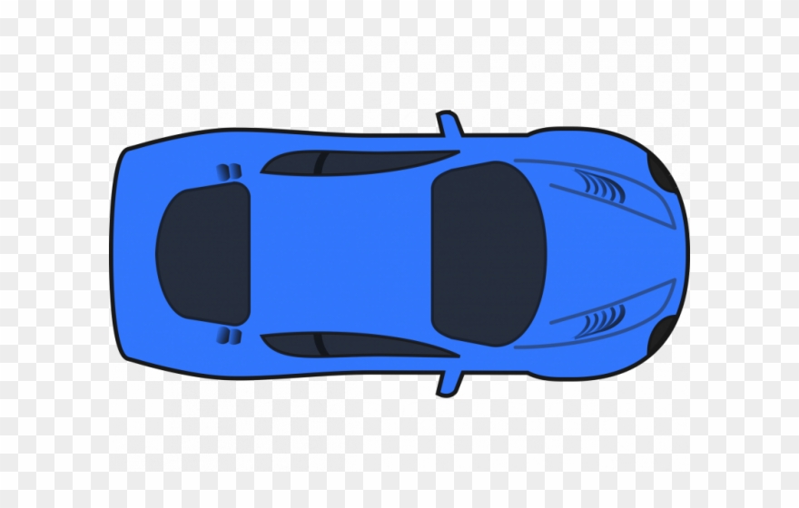 Blue top down view. Clipart eye car