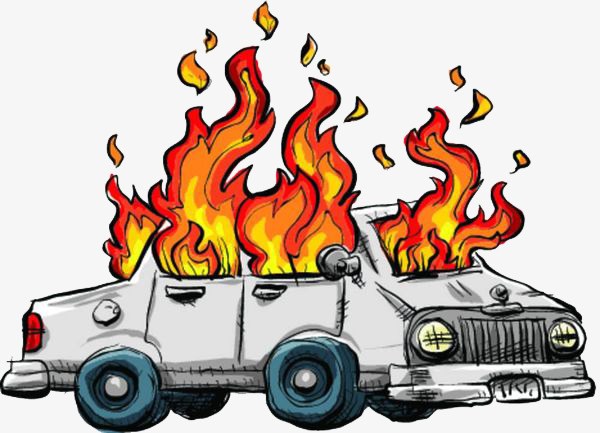 clipart car fire