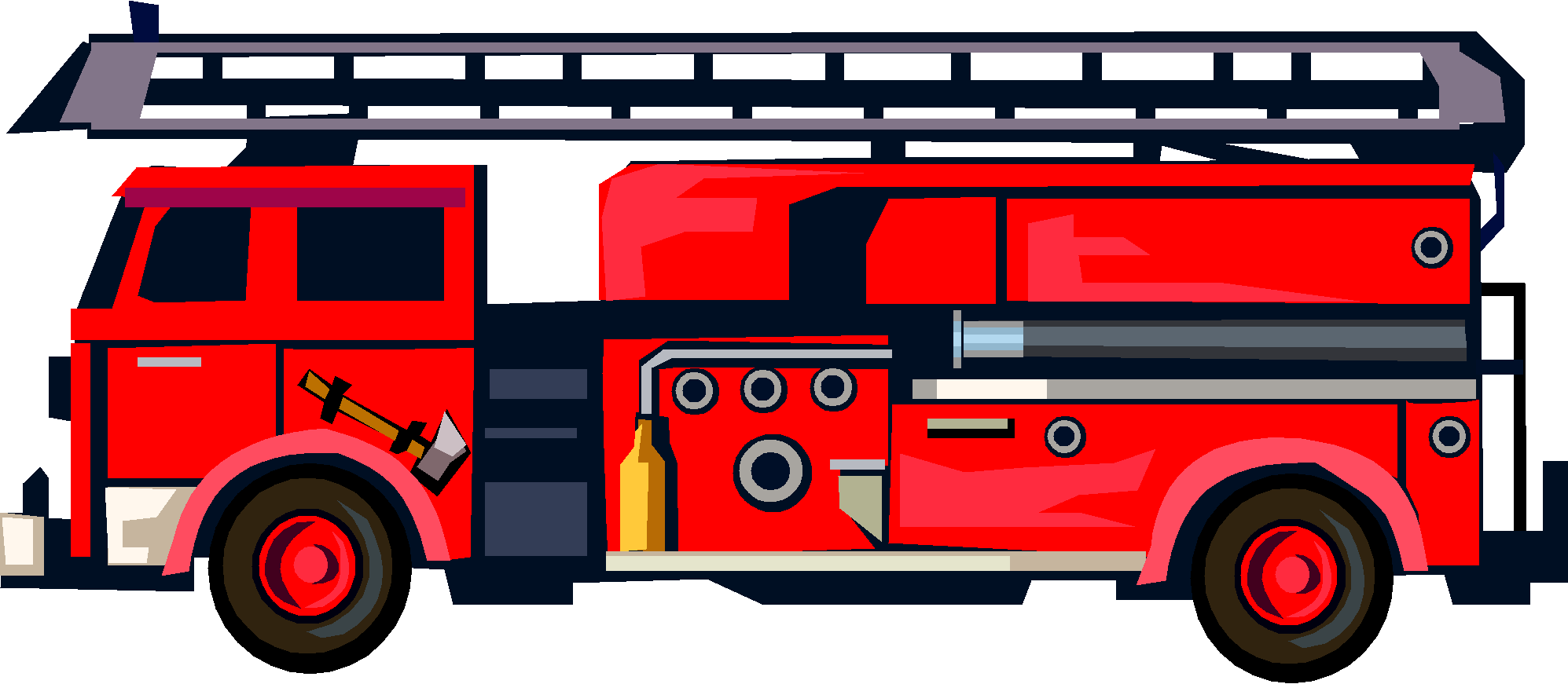Fire truck black and. Engine clipart cartoon