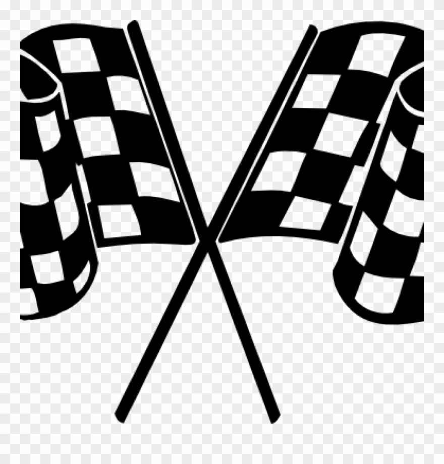 Racing flags race car. Nascar clipart crossed flag