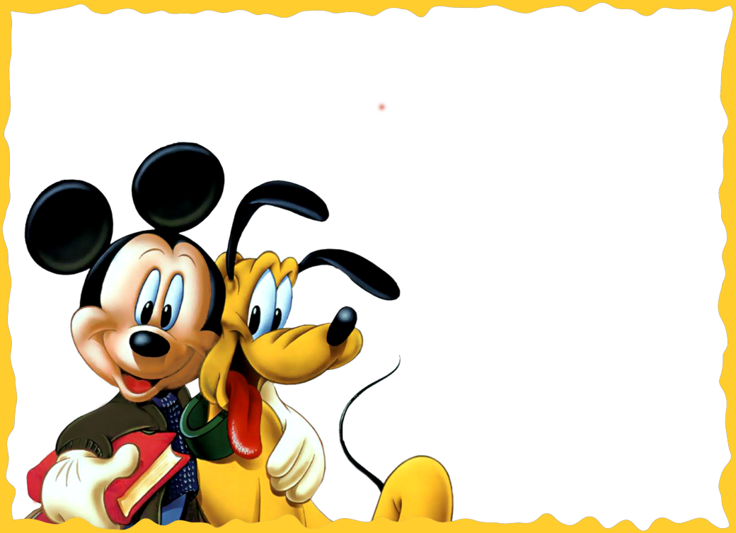 Mickey and pluto kids. Clipart frame cartoon